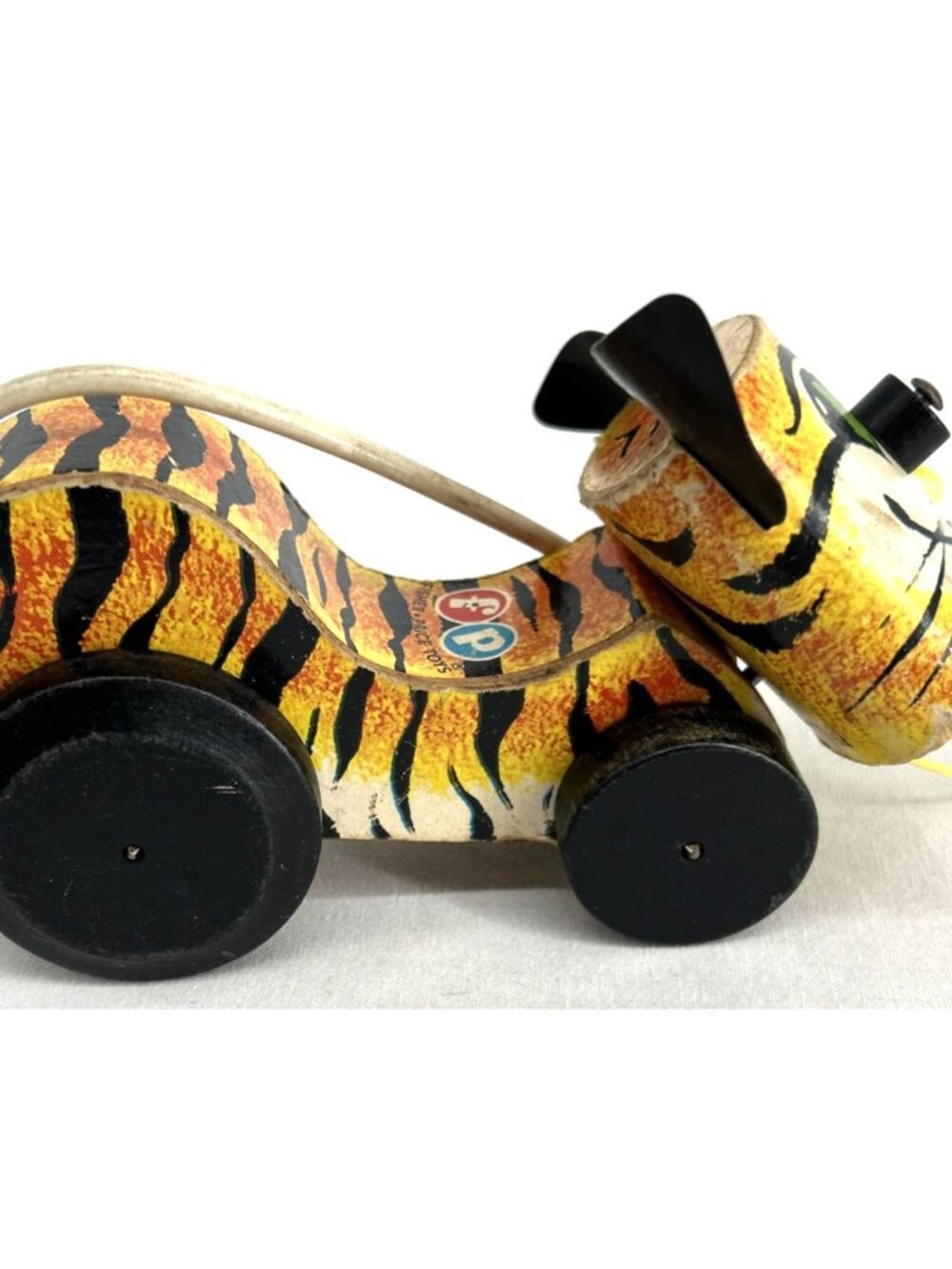 Fisher Price Pull Toy Tawny Tiger Plastic String 654 USA Works - Picture 3 of 5
